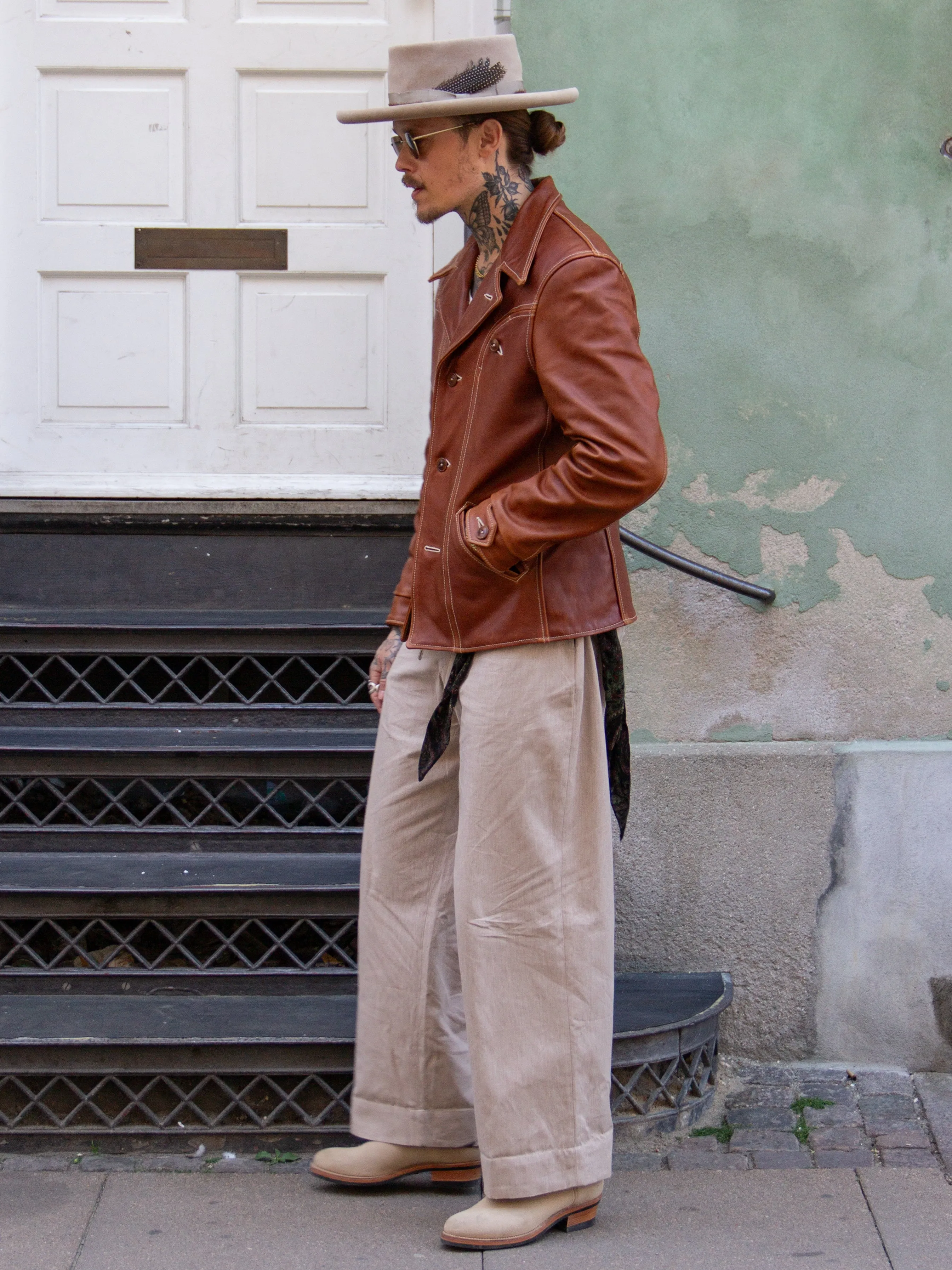 Aero Leather Clothing, Rockafella, Horween Pinnacle Horsehide Cognac