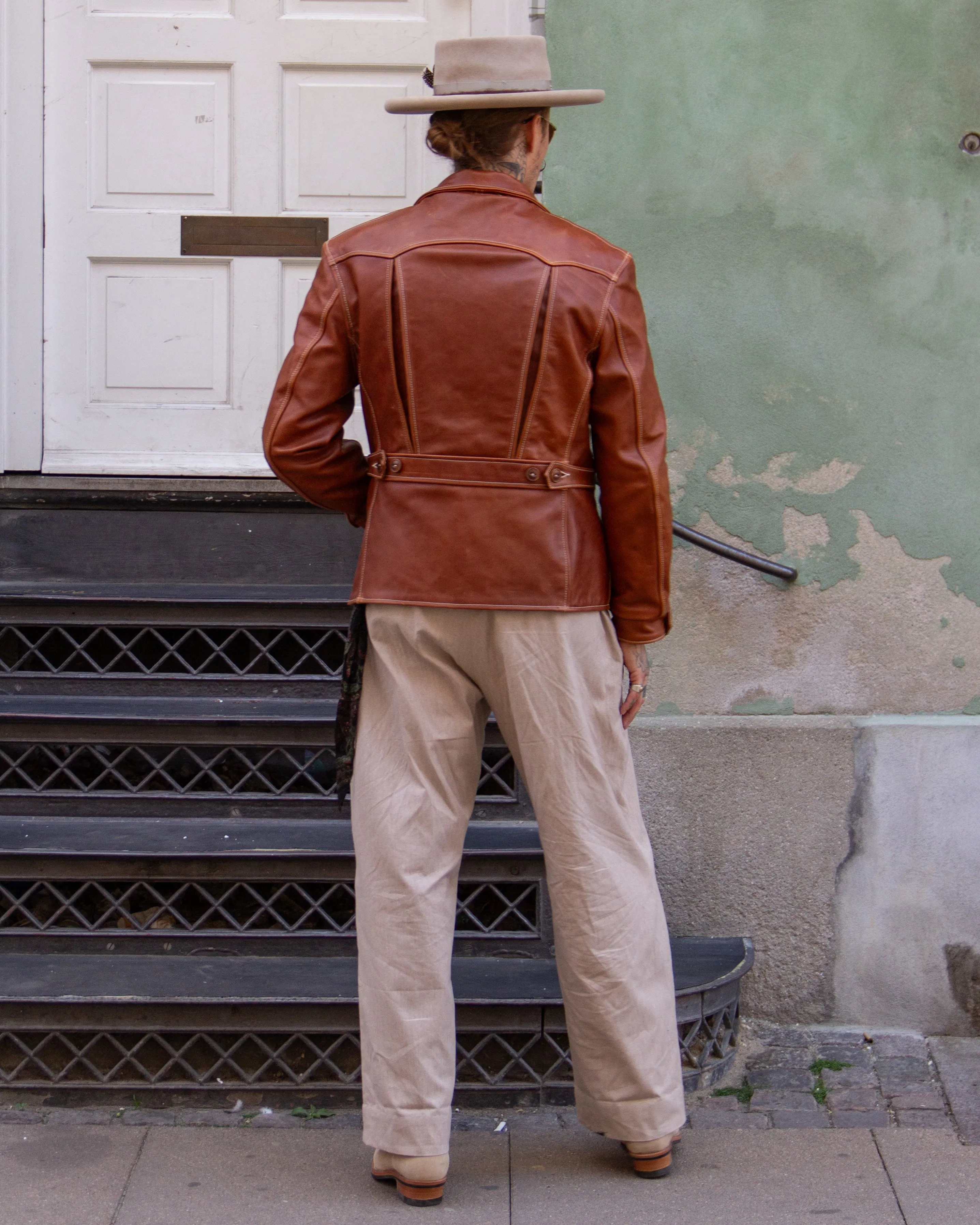 Aero Leather Clothing, Rockafella, Horween Pinnacle Horsehide Cognac