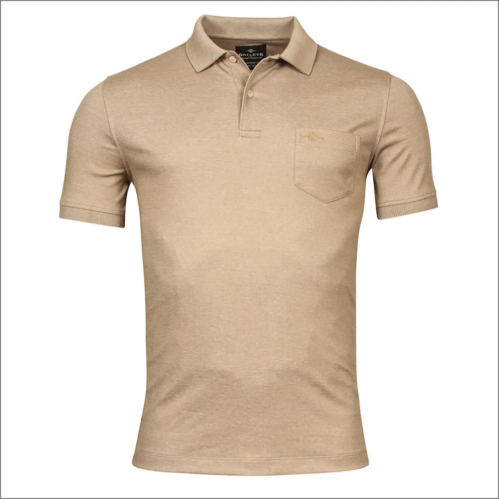 Baileys Beige Cotton Blend Polo Top