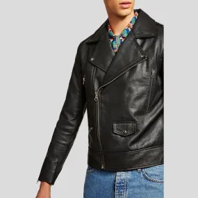 Bek Black Motorcycle Leather Jacket