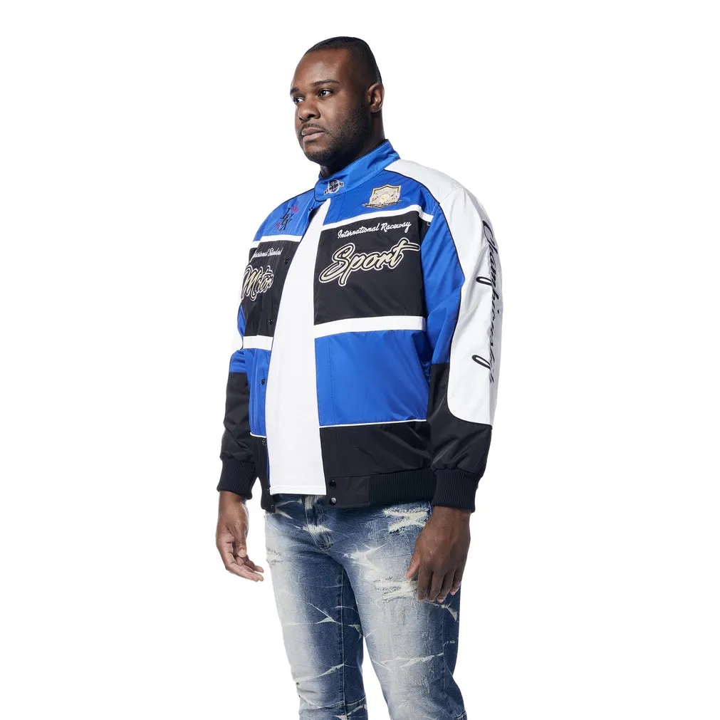 Big and Tall - Euro Racing Windbreaker Jacket - Royal