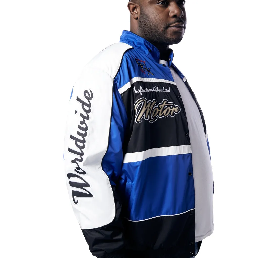 Big and Tall - Euro Racing Windbreaker Jacket - Royal