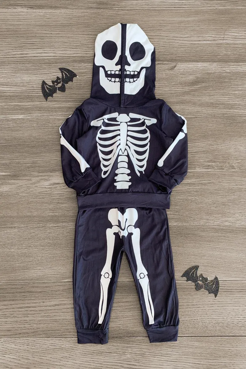 Black Skeleton Hoodie Lounge Set