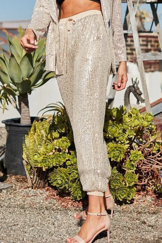 Bottoms Up Champagne Sequin Joggers