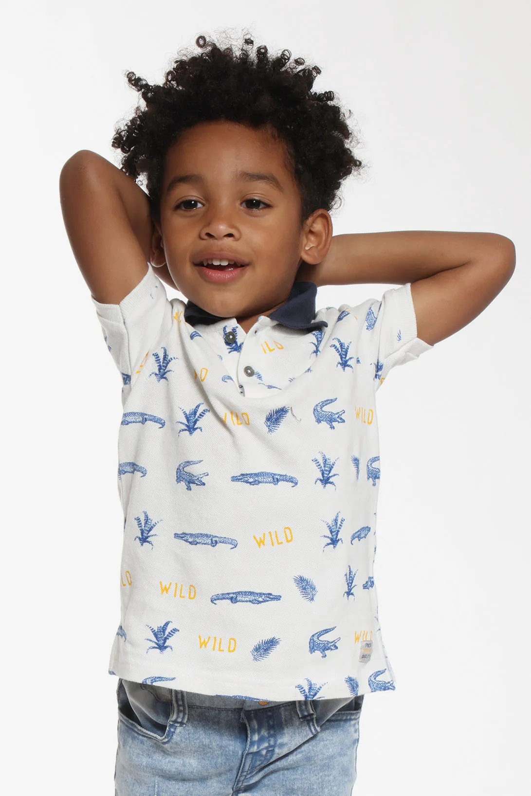 Boys 3pommes Stay Wild Polo (Size 6M left)