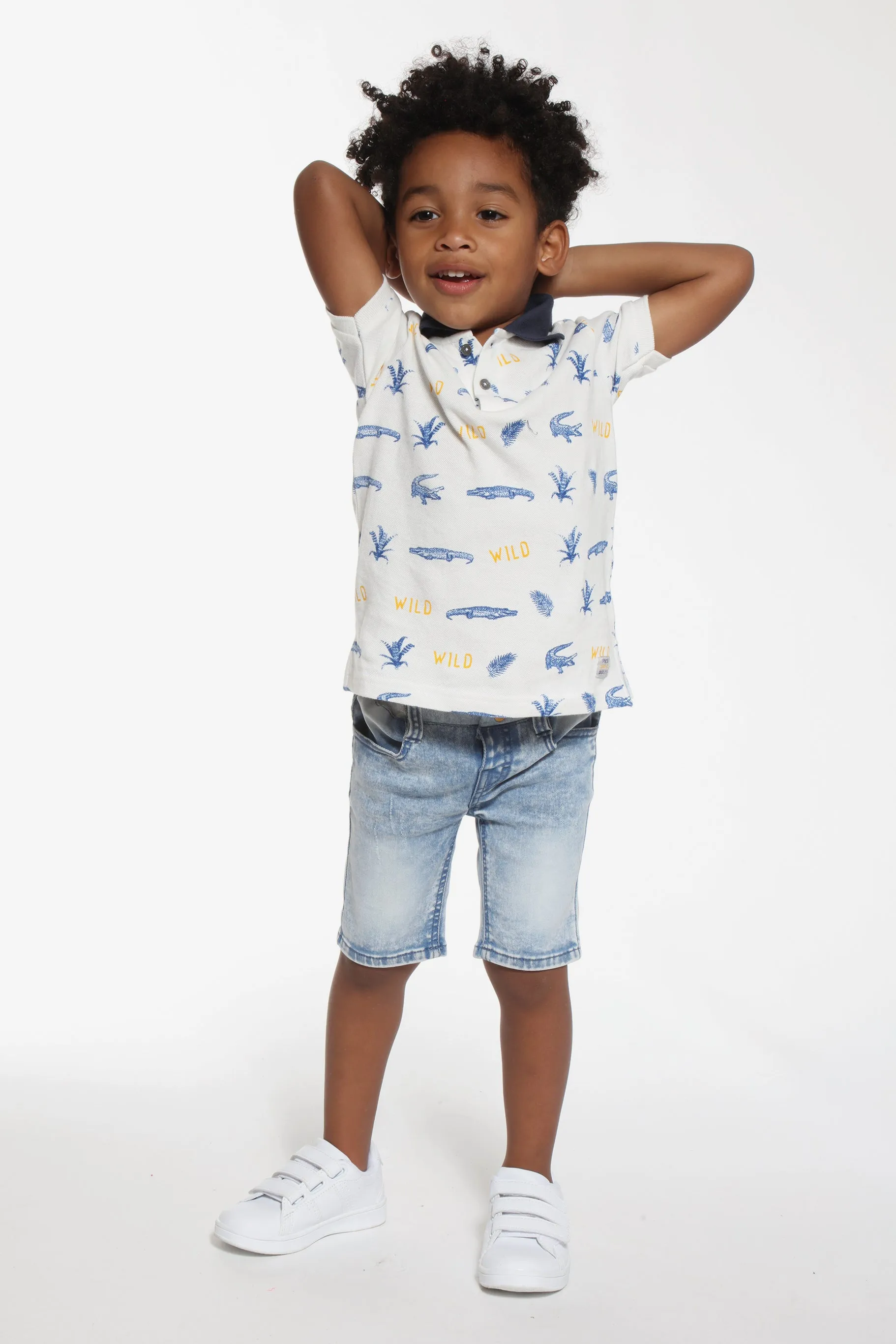 Boys 3pommes Stay Wild Polo (Size 6M left)