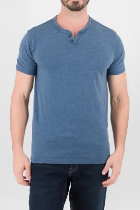 Burnout Henley - Ensign Blue