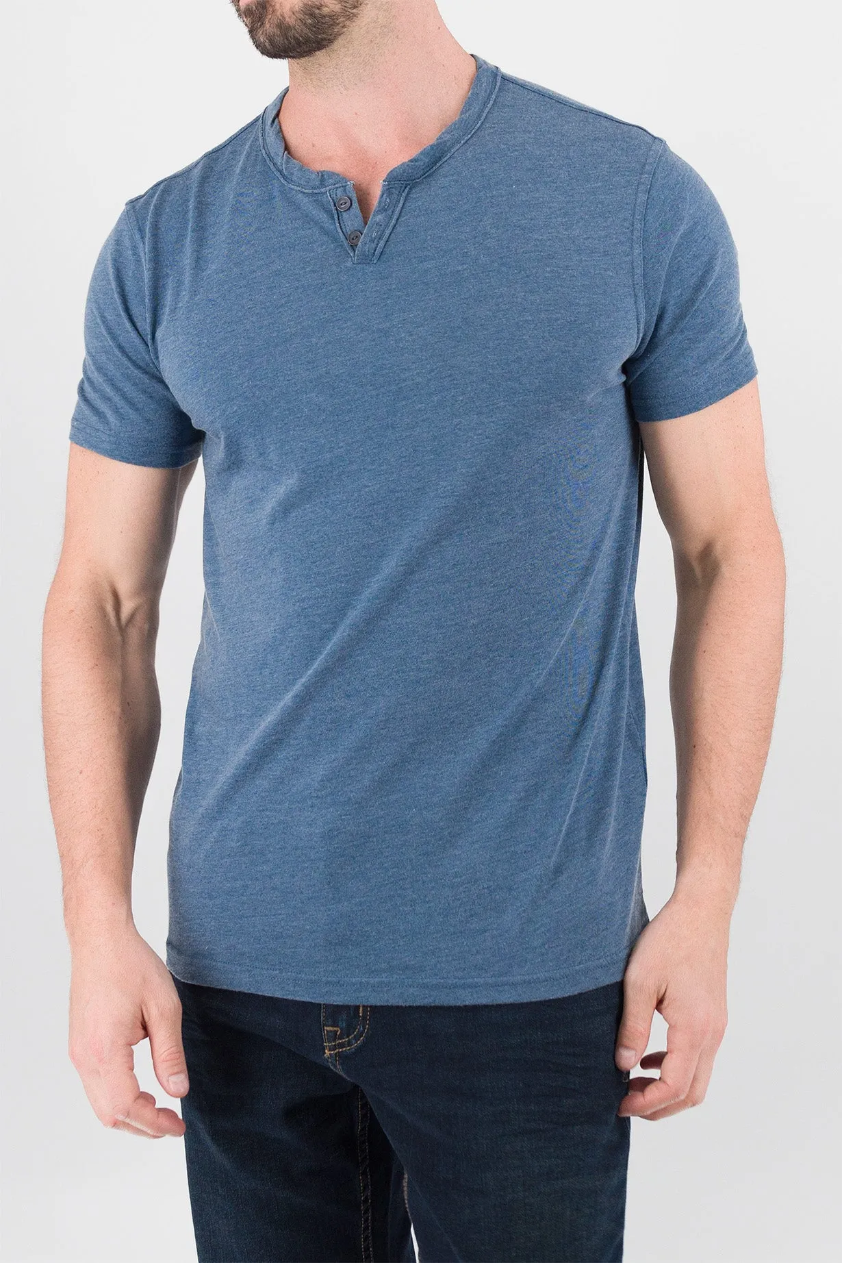 Burnout Henley - Ensign Blue