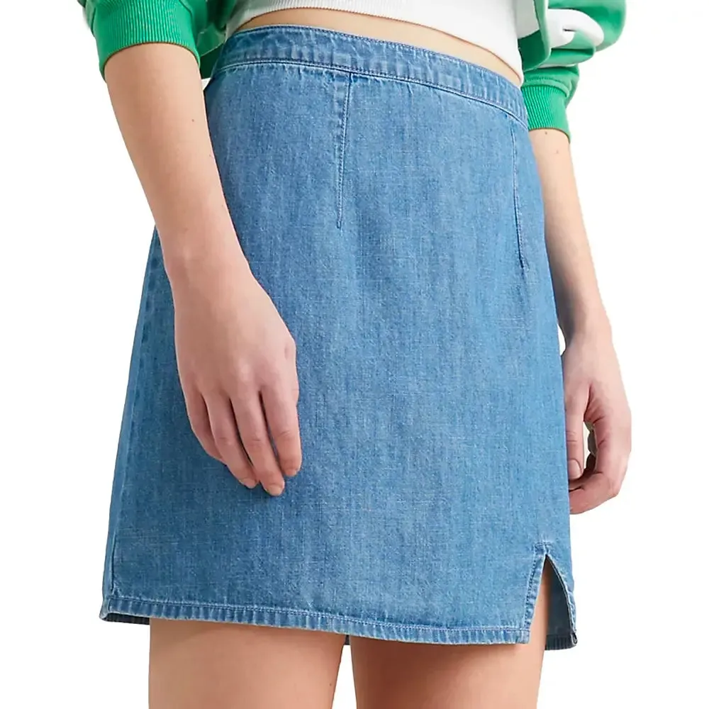 Chambray Denim Mini Skirt