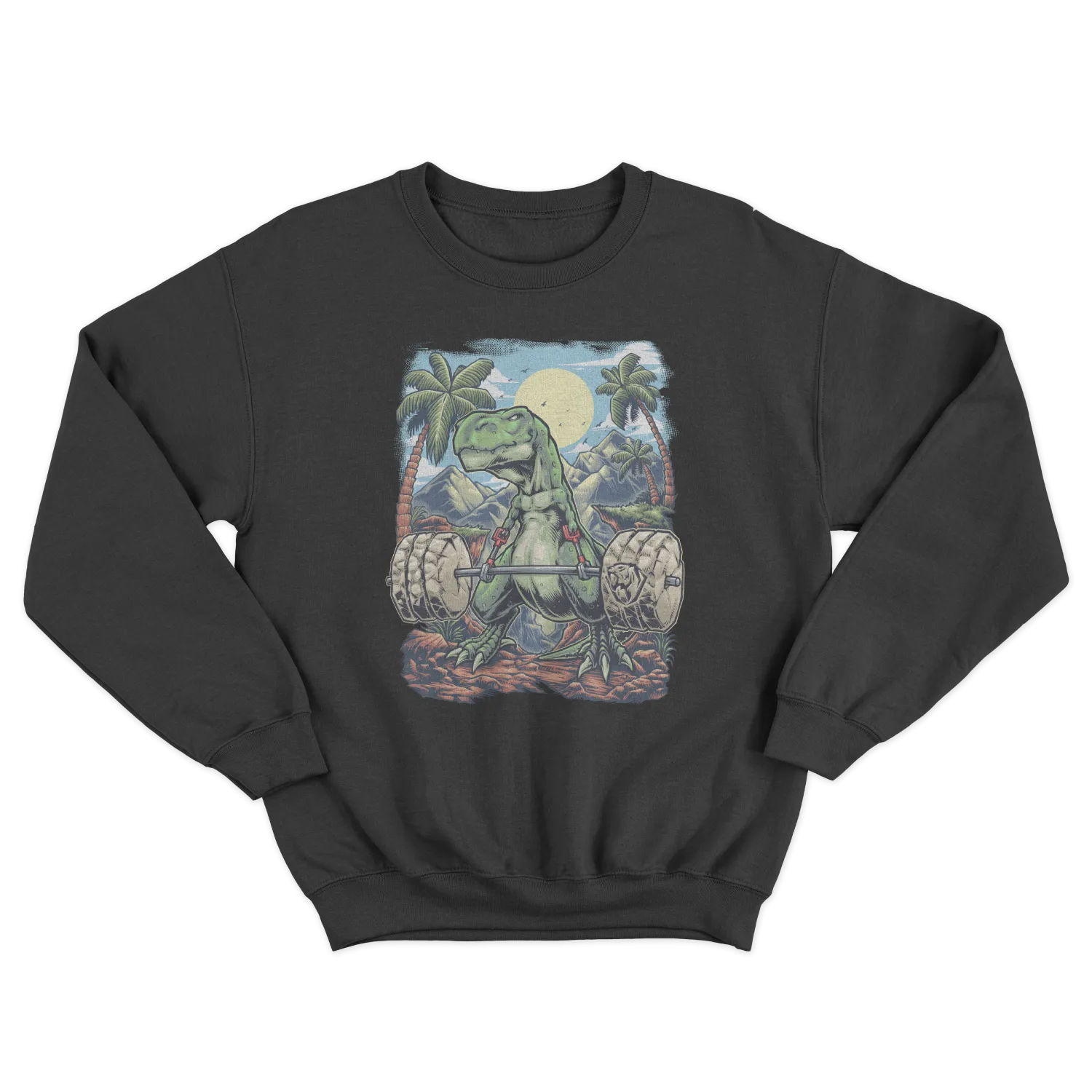 Deadlifting T-rex Crewneck Sweatshirt