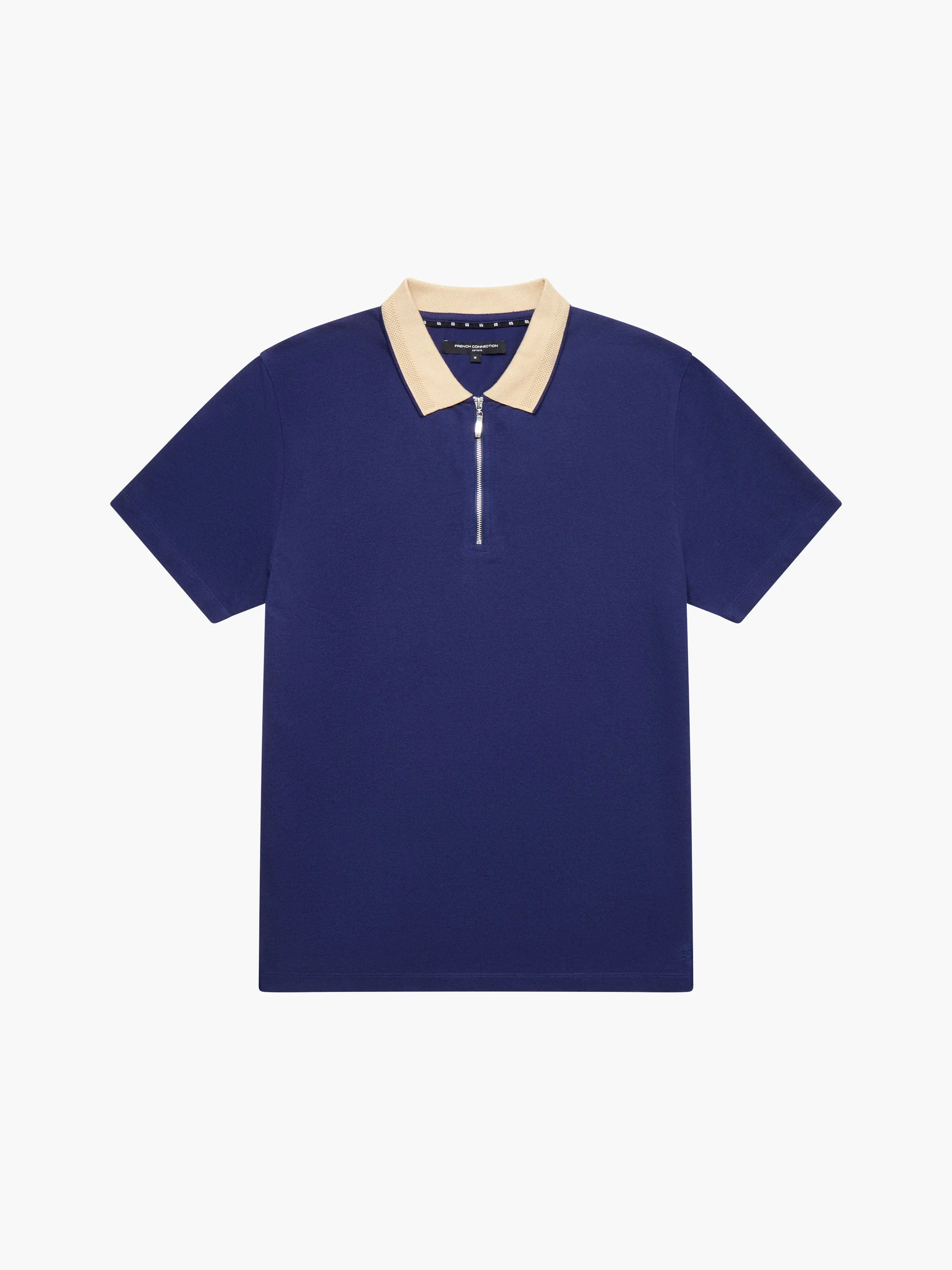 Elastane Half Zip Pique Polo Shirt