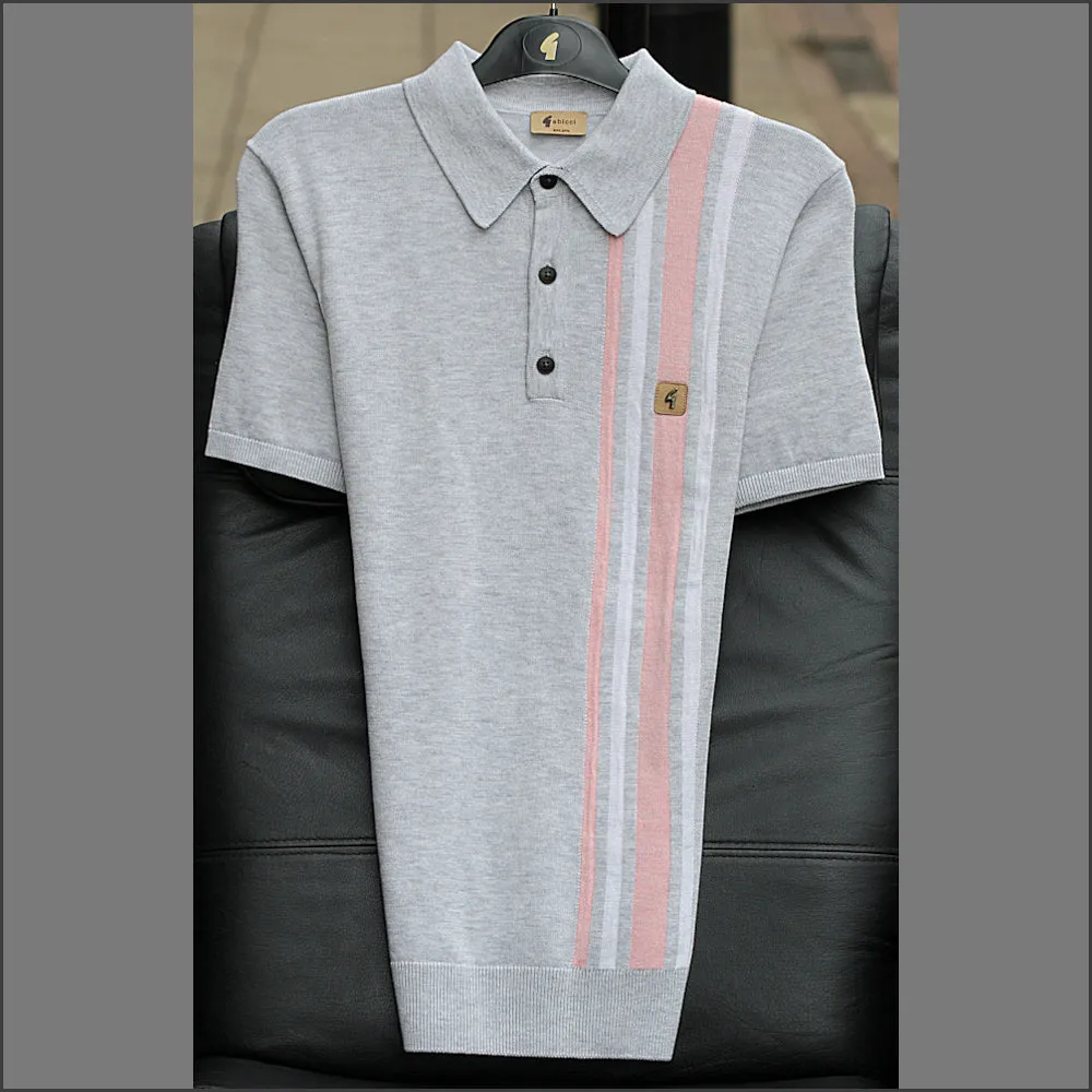 Gabicci Vintage Soda Ash Pattern Polo Top^