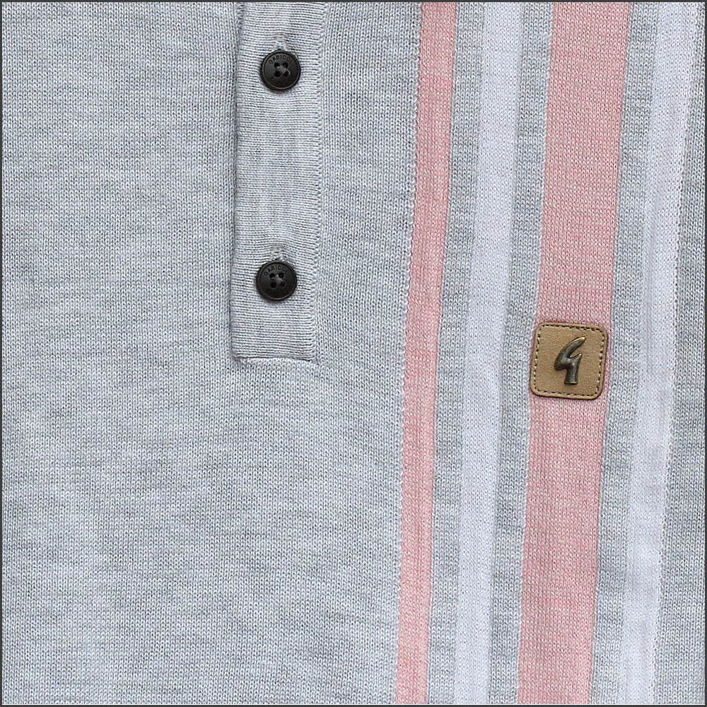 Gabicci Vintage Soda Ash Pattern Polo Top^