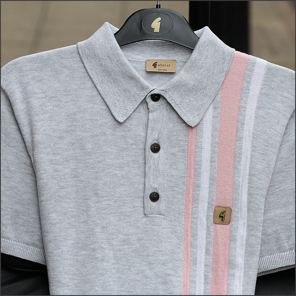 Gabicci Vintage Soda Ash Pattern Polo Top^