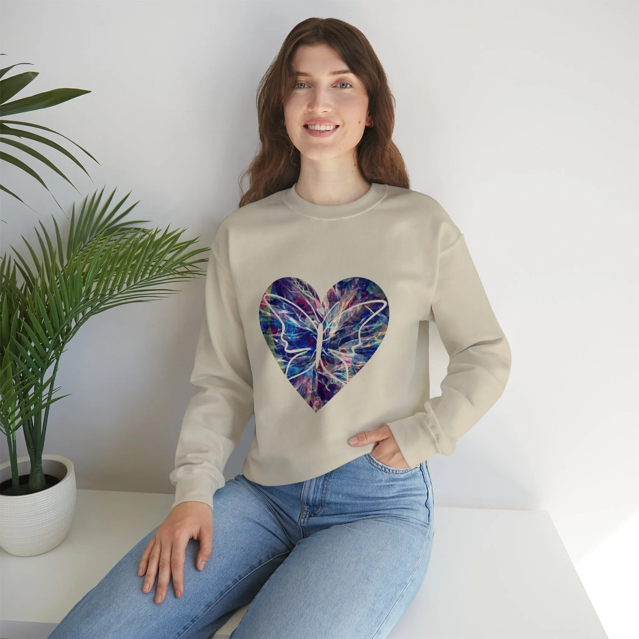 Heart butterfly Unisex Heavy Blend™ Crewneck Sweatshirt