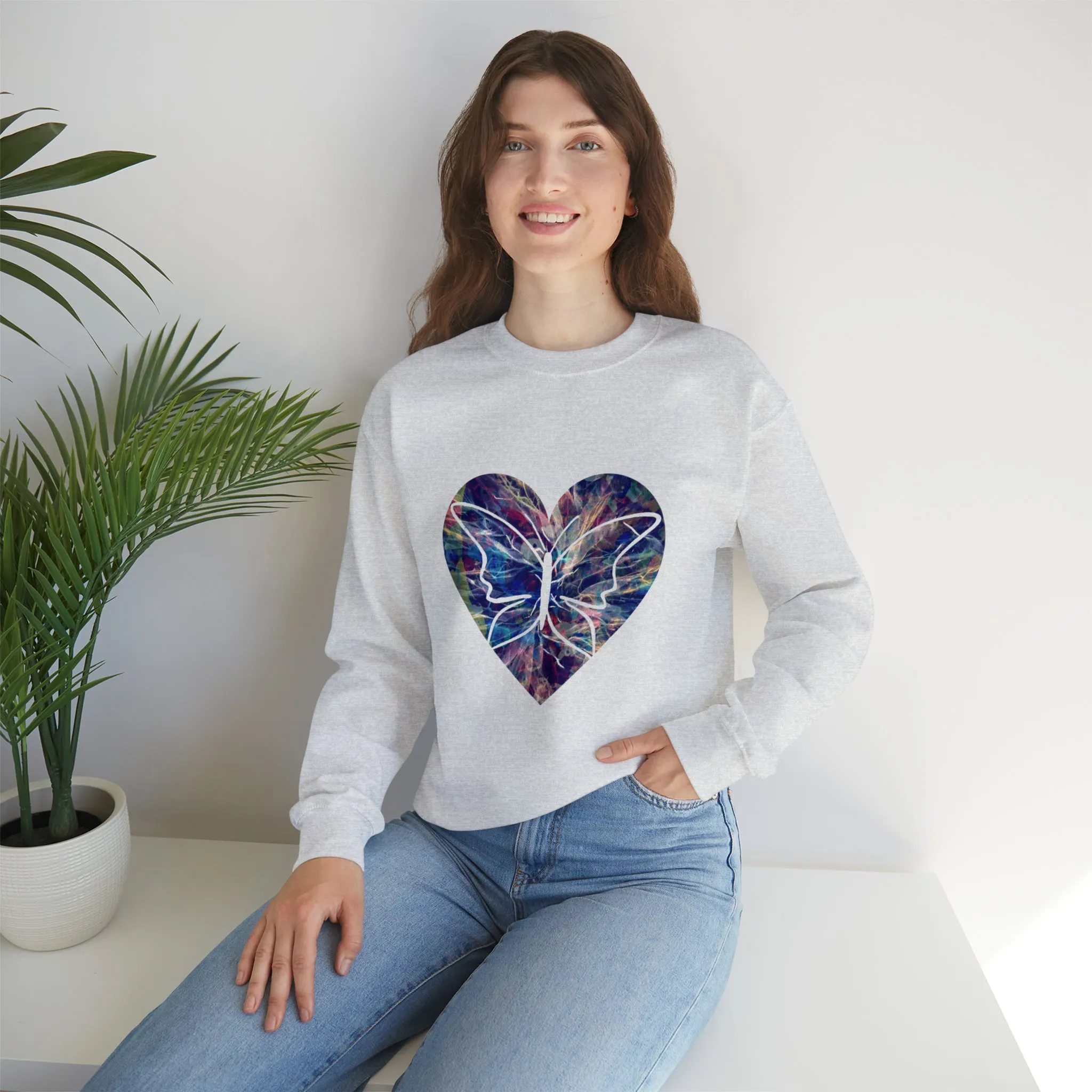 Heart butterfly Unisex Heavy Blend™ Crewneck Sweatshirt