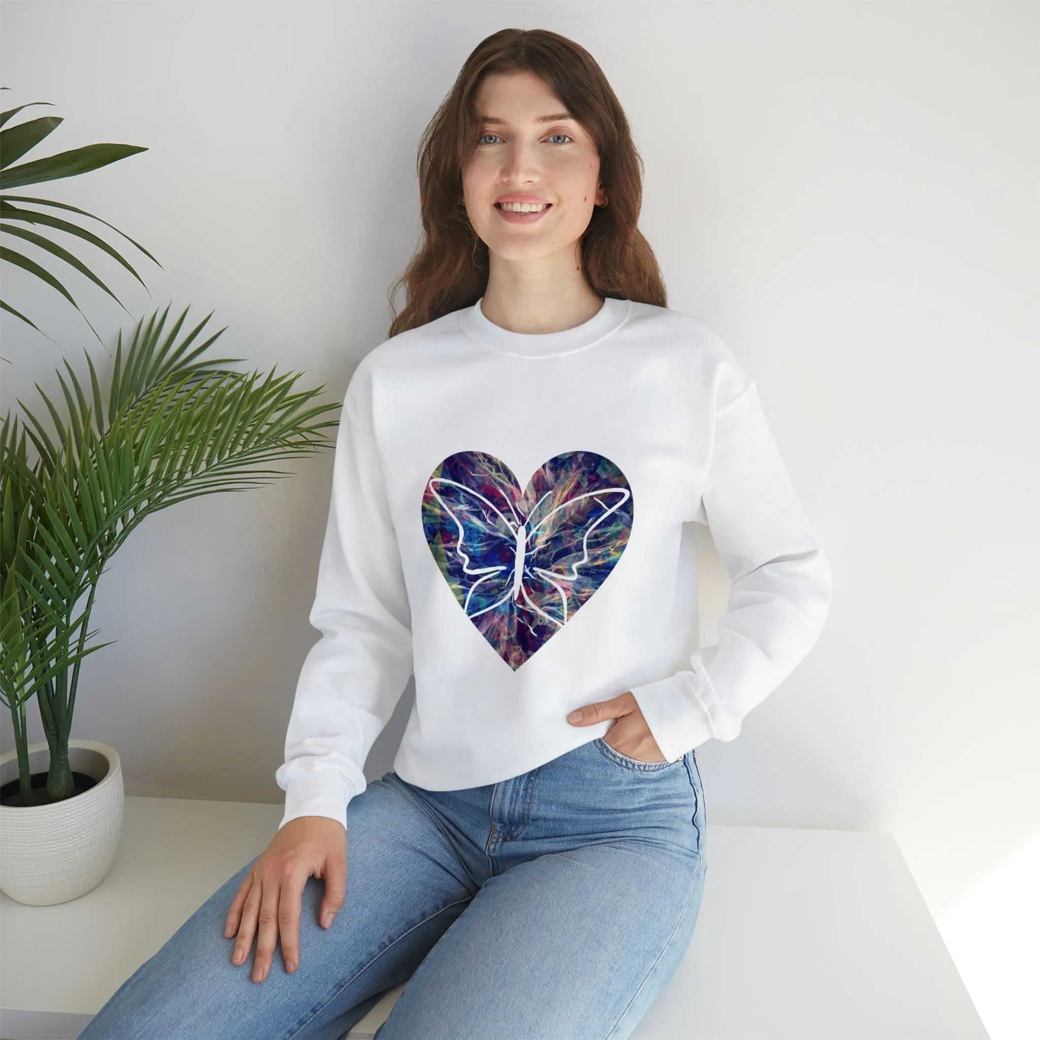 Heart butterfly Unisex Heavy Blend™ Crewneck Sweatshirt