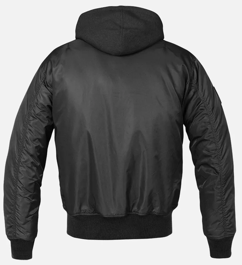 Hooded MA1 Bomber Jacket black