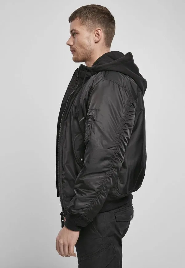 Hooded MA1 Bomber Jacket black