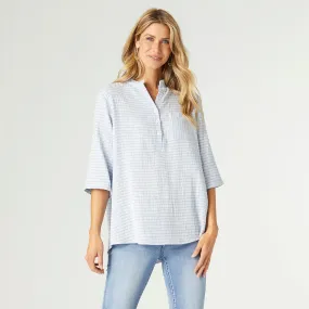 Jesse Casual Henley Top - Blue