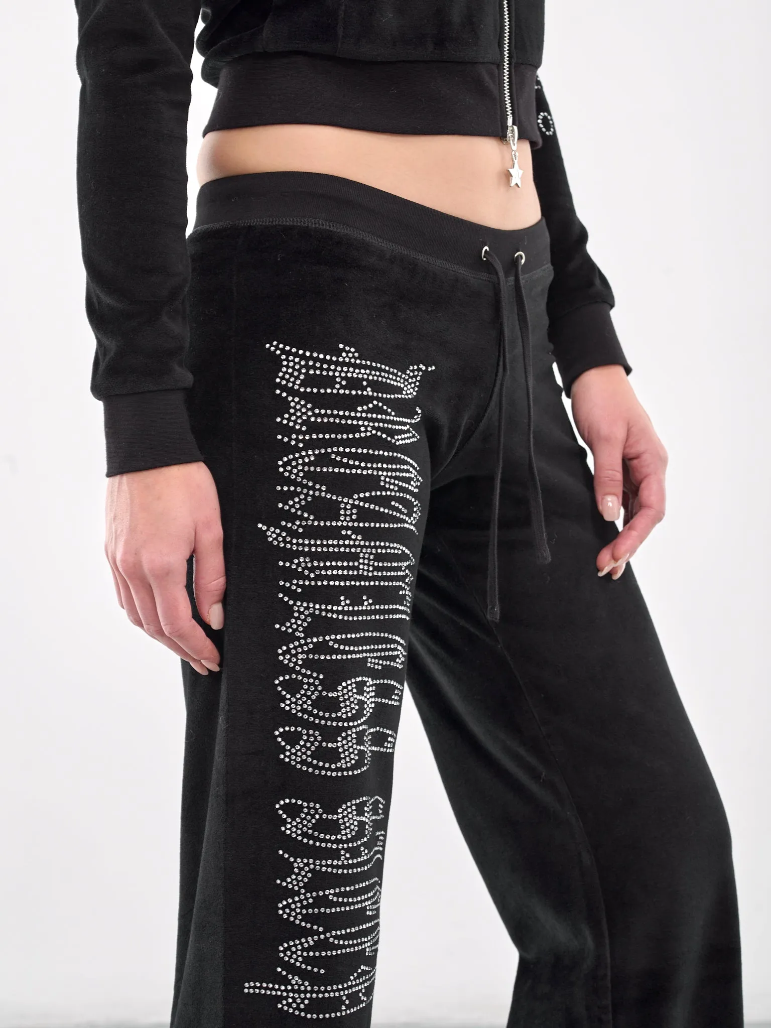 LA Track Bottoms (AWAW240063-BLACK-CRYSTALS)