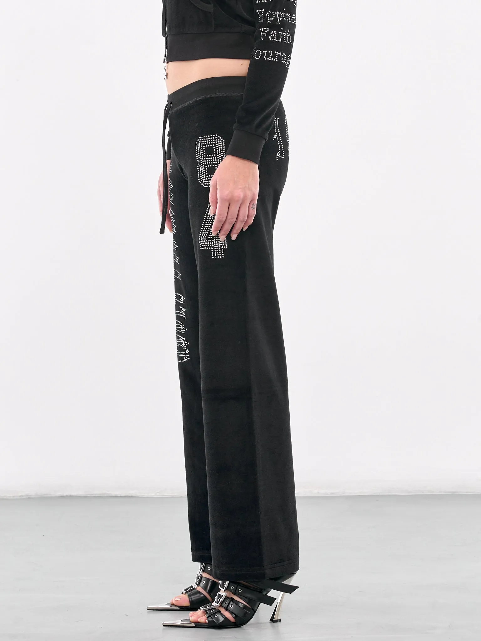 LA Track Bottoms (AWAW240063-BLACK-CRYSTALS)