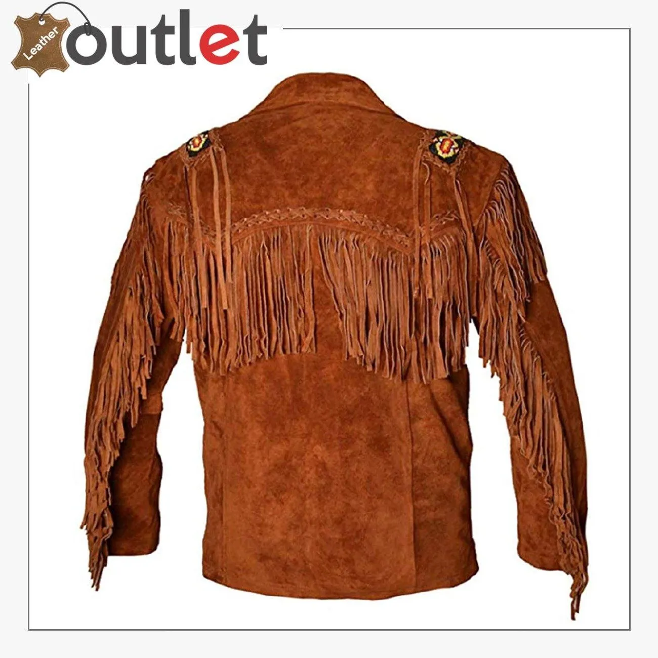 Men Western Leather Jacket and Fringe Beaded Coat