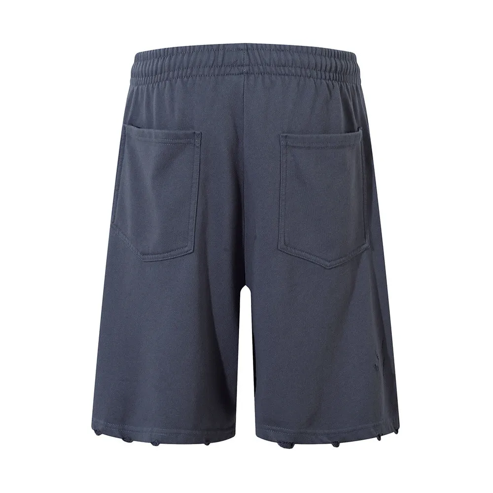 Men's Solid Color Casual Straight-leg Shorts