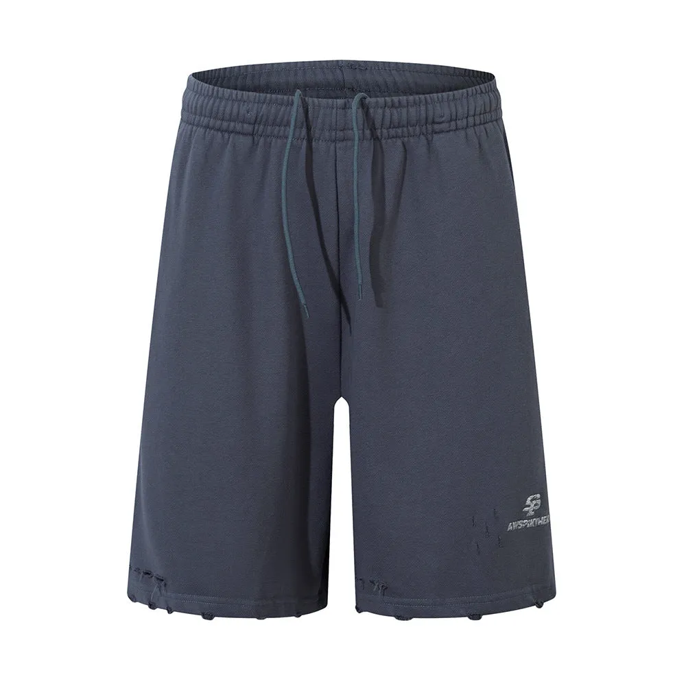 Men's Solid Color Casual Straight-leg Shorts