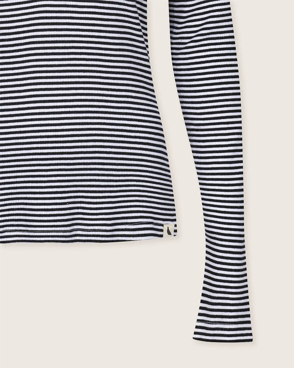 Nora Mono Stripe Rib Henley Top