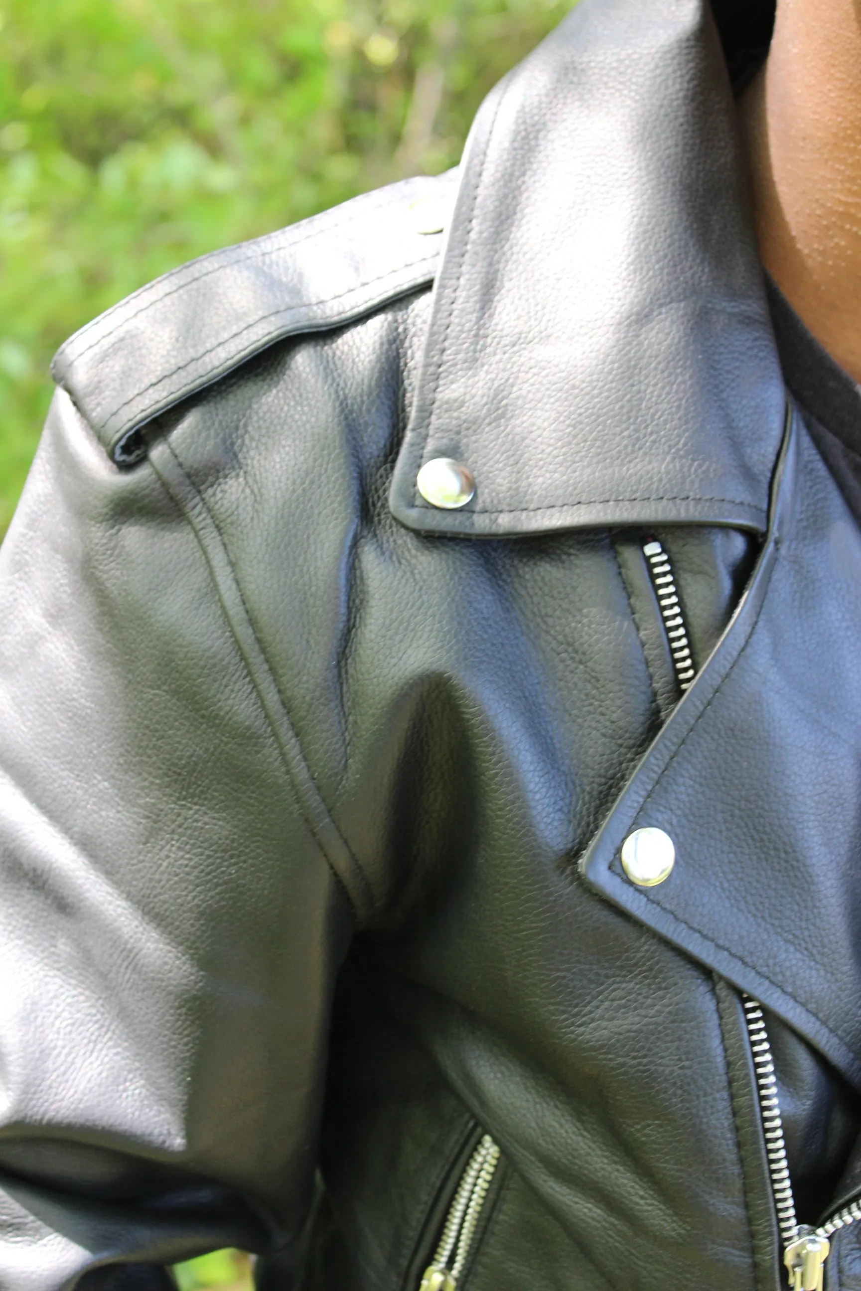 OnF Leather Biker Jackets in Black