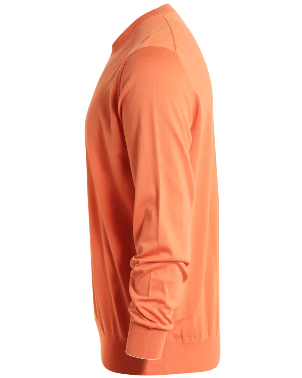 Orange Lightweight Cotton Crewneck Sweater