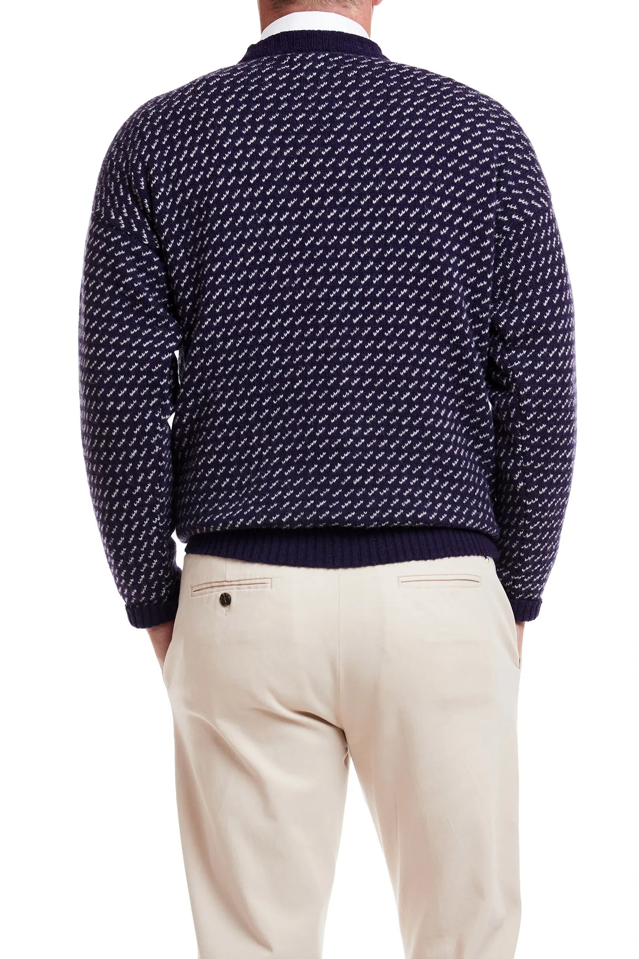 Shetland Crewneck Sweater Brushed Birdseye Navy