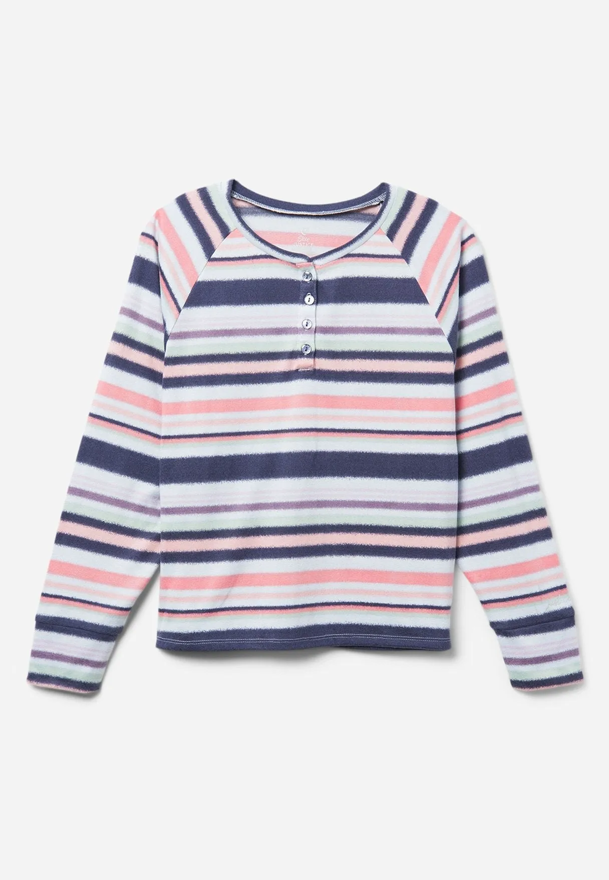 Striped Henley Pajama Top