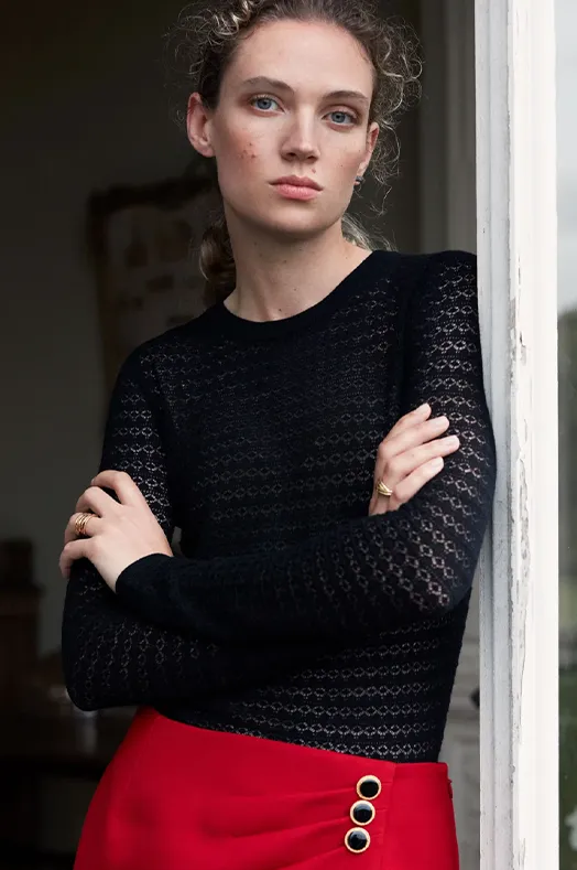 Superfine Merino Lace Stitch Sweater