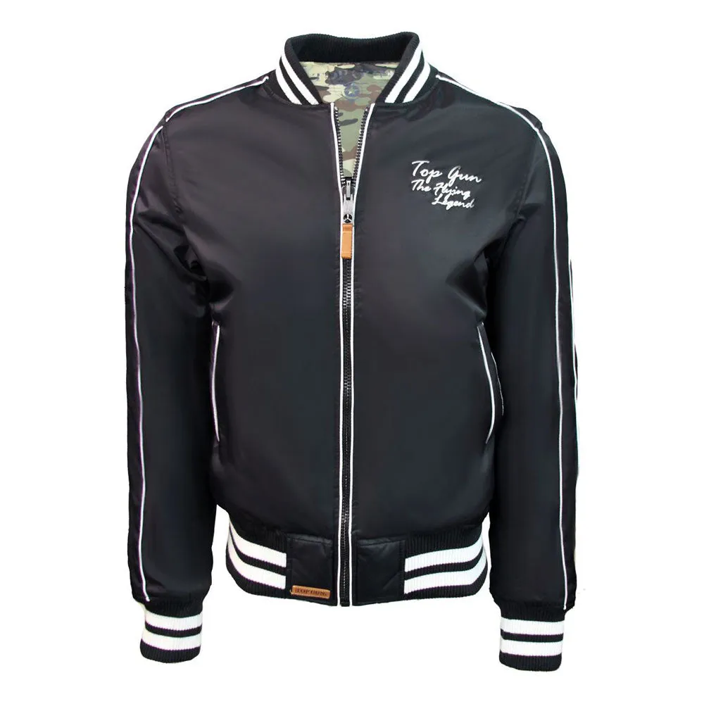 Top Gun The Flying Legend MA-1 Reversible Bomber Jacket Black