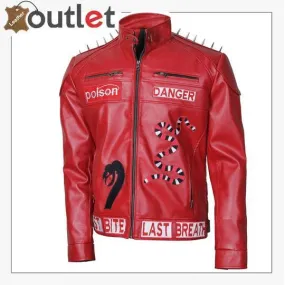 Venomous Danger Poison Snake Bite Last Breath Studded Biker Jacket