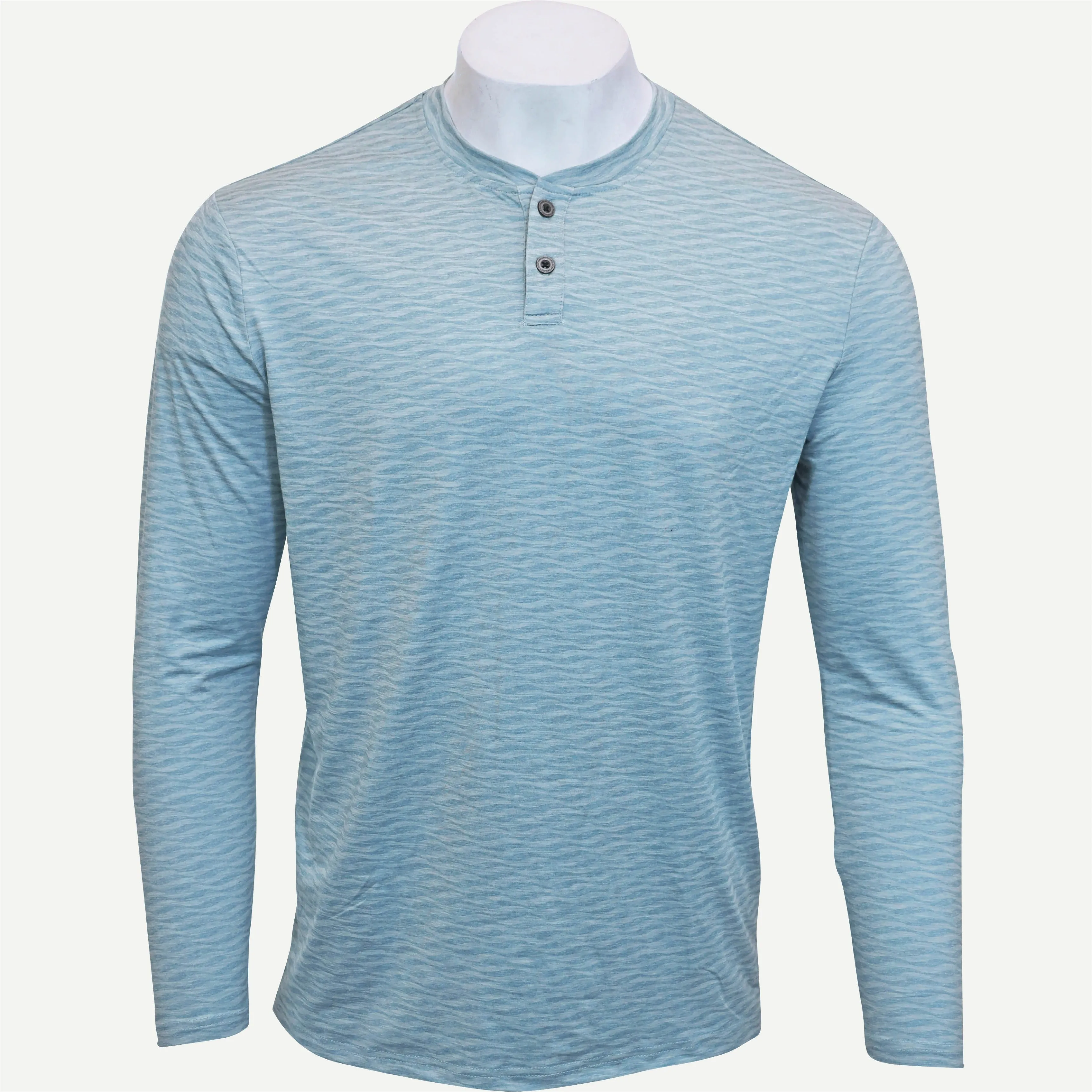 Wave LS Henley - Blue Fog Heather