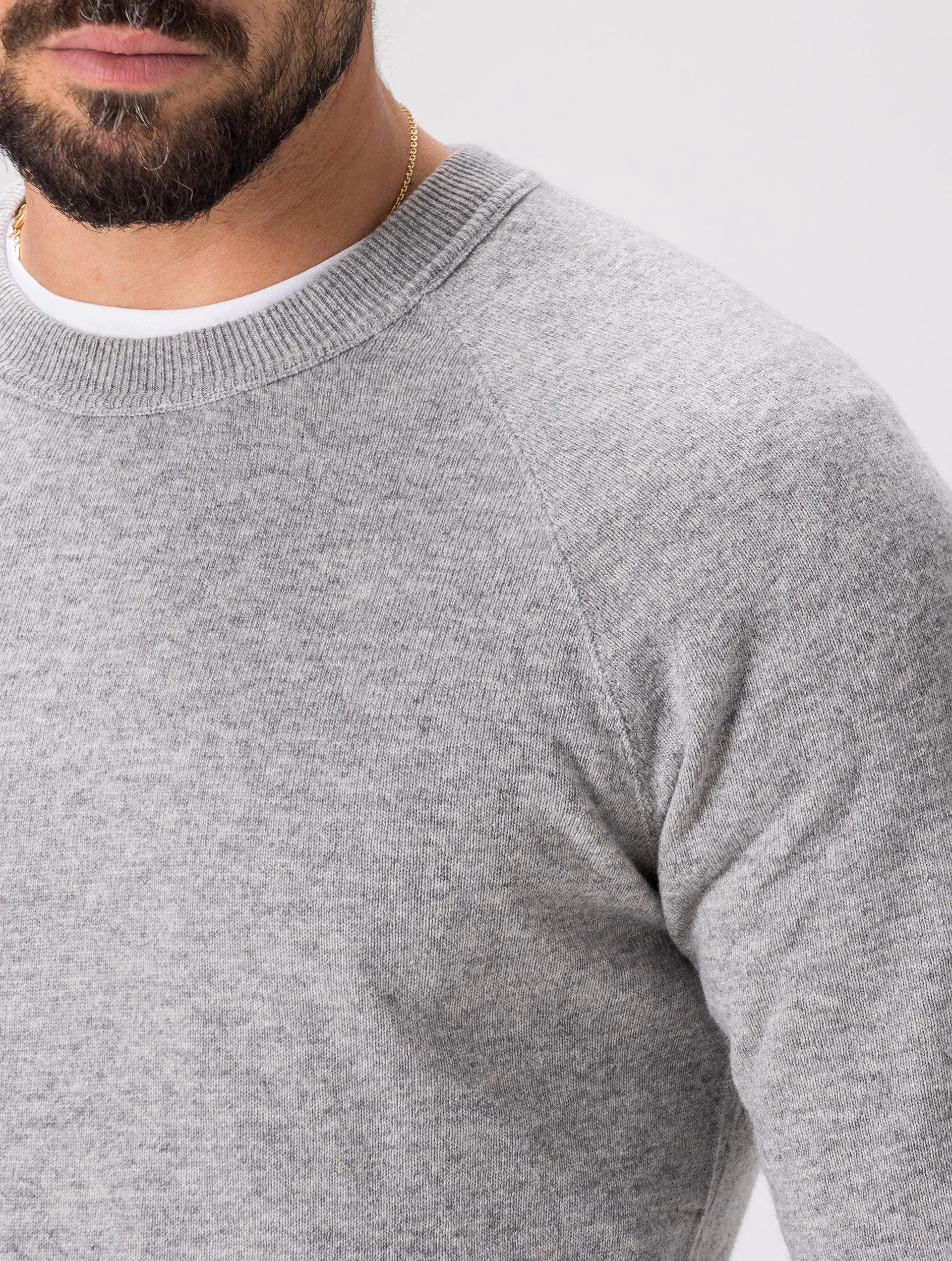 WOOL CREWNECK SWEATER IN GREY