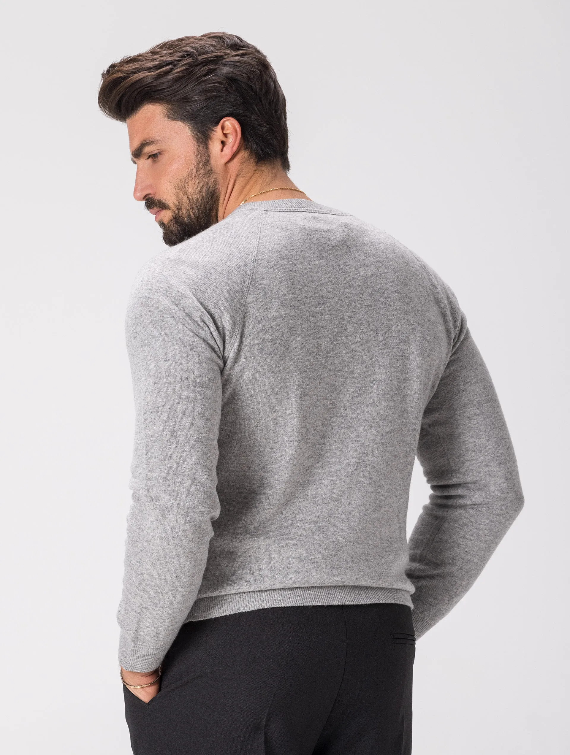 WOOL CREWNECK SWEATER IN GREY