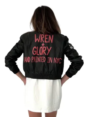 'Ze W G Bomber' Painted Leather Jacket